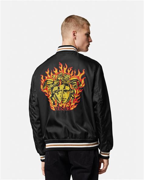 versace bomber jacket medusa|Medusa Flame Nylon Bomber Jacket .